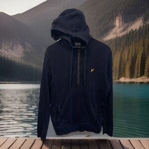 Lyle And Scott Half Zip Pullover Sweatshirt Men L Black Preppy Athleisure Casual